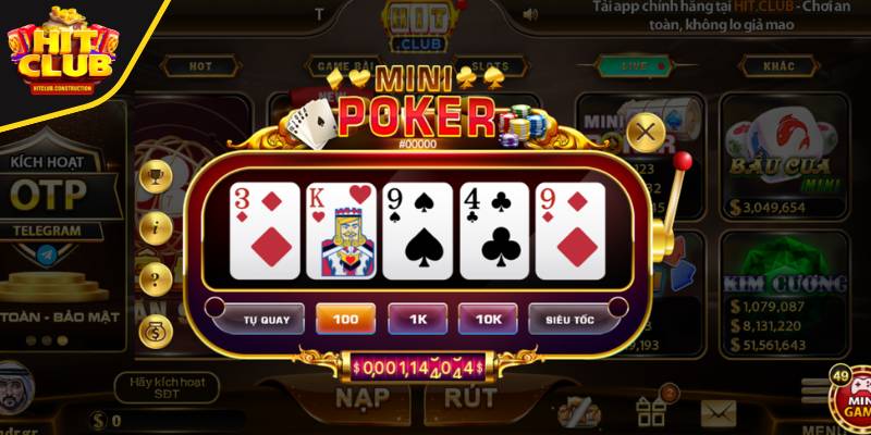 Cách bắt đầu chơi Mini Poker tại HITCLUB